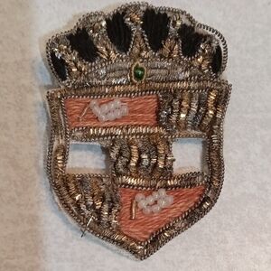 Embroidered Crest Patch with Beads